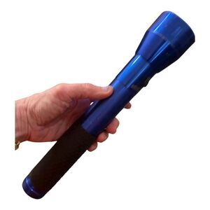 Maglite 3 Cell D ML 300L LED Blue Metallic Flashlight EUC